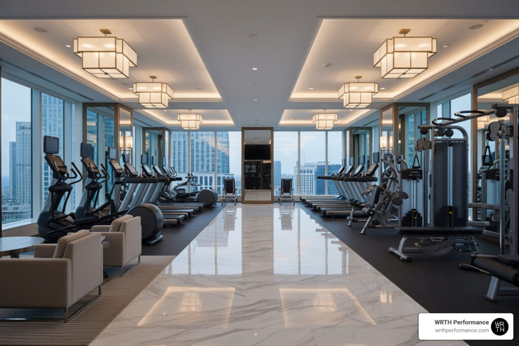 high end health clubs luxury gym interior